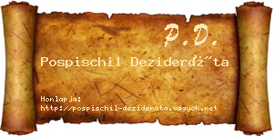 Pospischil Dezideráta névjegykártya